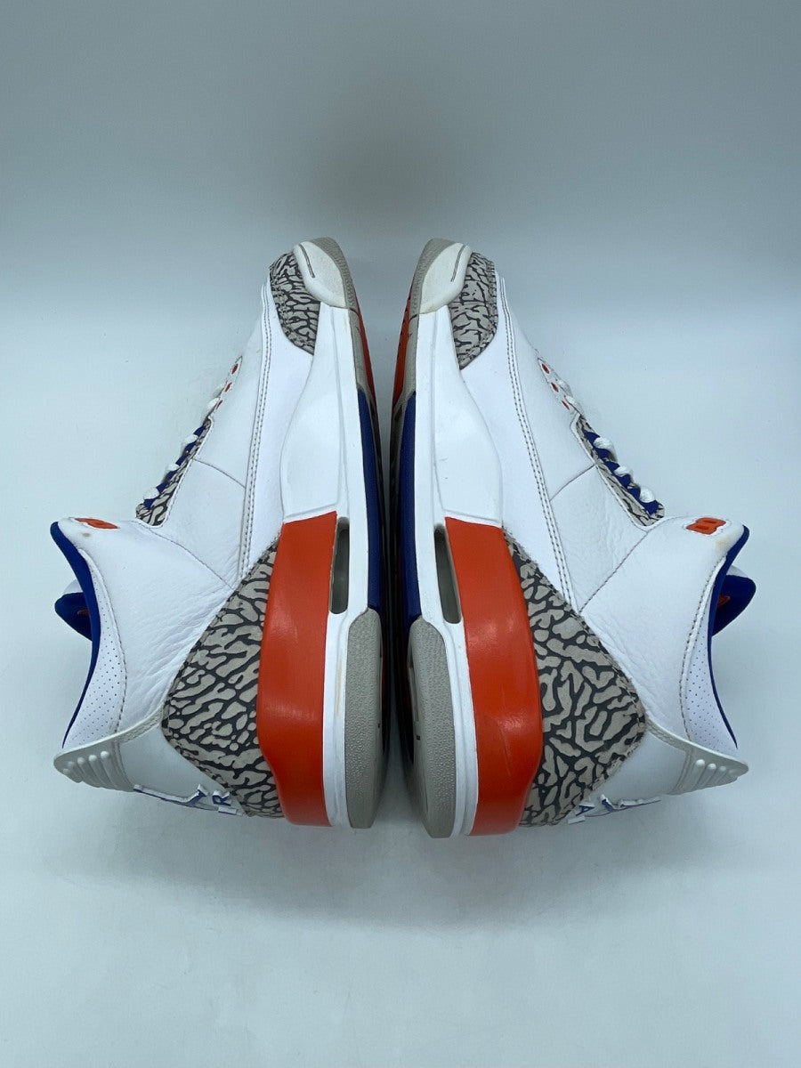 Jordan 3 Retro Knicks 11 (Moderately Worn Pre-Owned)JordanWhite/Old Royal-University Orange-Tech Grey - Image 6