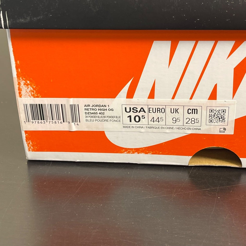 Jordan 1 Retro High OG UNC Reimagined 10.5 (Moderately Worn Pre-Owned)JordanDark Powder Blue/Dark Powder Blue-Sail - Image 7