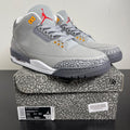 Jordan 3 Retro Cool Grey (2021) 11 (Moderately Worn Pre-Owned)JordanSilver/Light Graphite-Orange Peel-Sport Red - Image 1