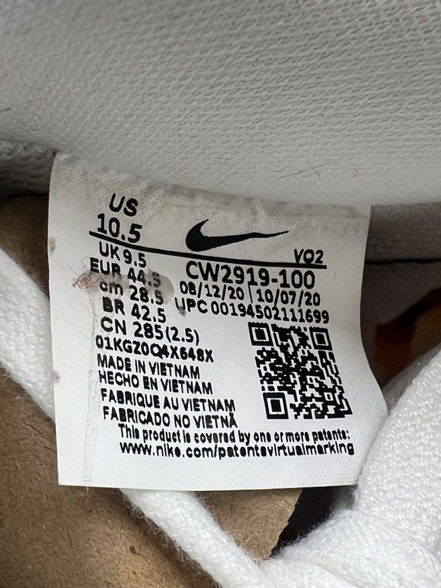 Nike Air Force 1 Low '07 Premium Popcorn 10.5 (Lightly Worn Pre-Owned)NikeCoconut Milk/White-University Red - Image 7