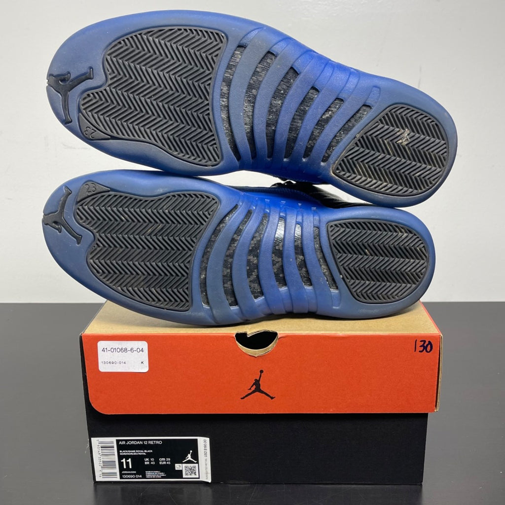 Jordan 12 Retro Black Game Royal 11 (Moderately Worn Pre-Owned)JordanBlack/Game Royal-Black - Image 5