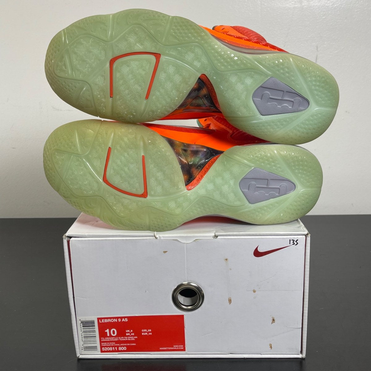 Nike LeBron 9 Big Bang AS (2012) 10 (Moderately Worn Pre-Owned)NikeTotal Orange/Metallic Silver-Team Orange-Mango - Image 5