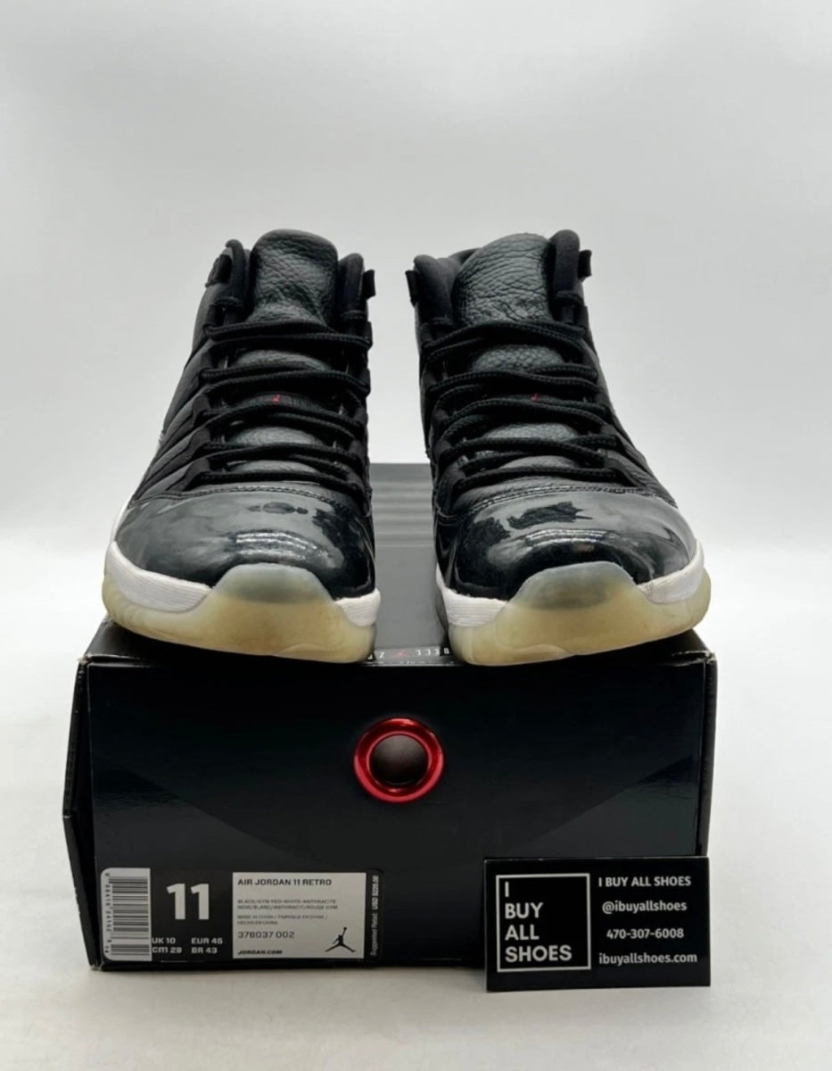 Jordan 11 Retro 72-10 11 (Lightly Worn Pre-Owned)JordanBlack/Gym Red-White-Anthracite - Image 2