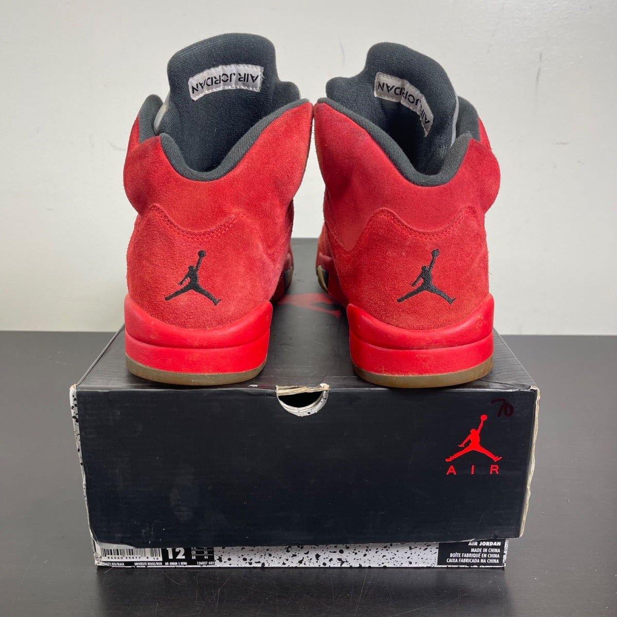 Jordan 5 Retro Red Suede 12 (Moderately Worn Pre-Owned)JordanUniversity Red/Black - Image 4