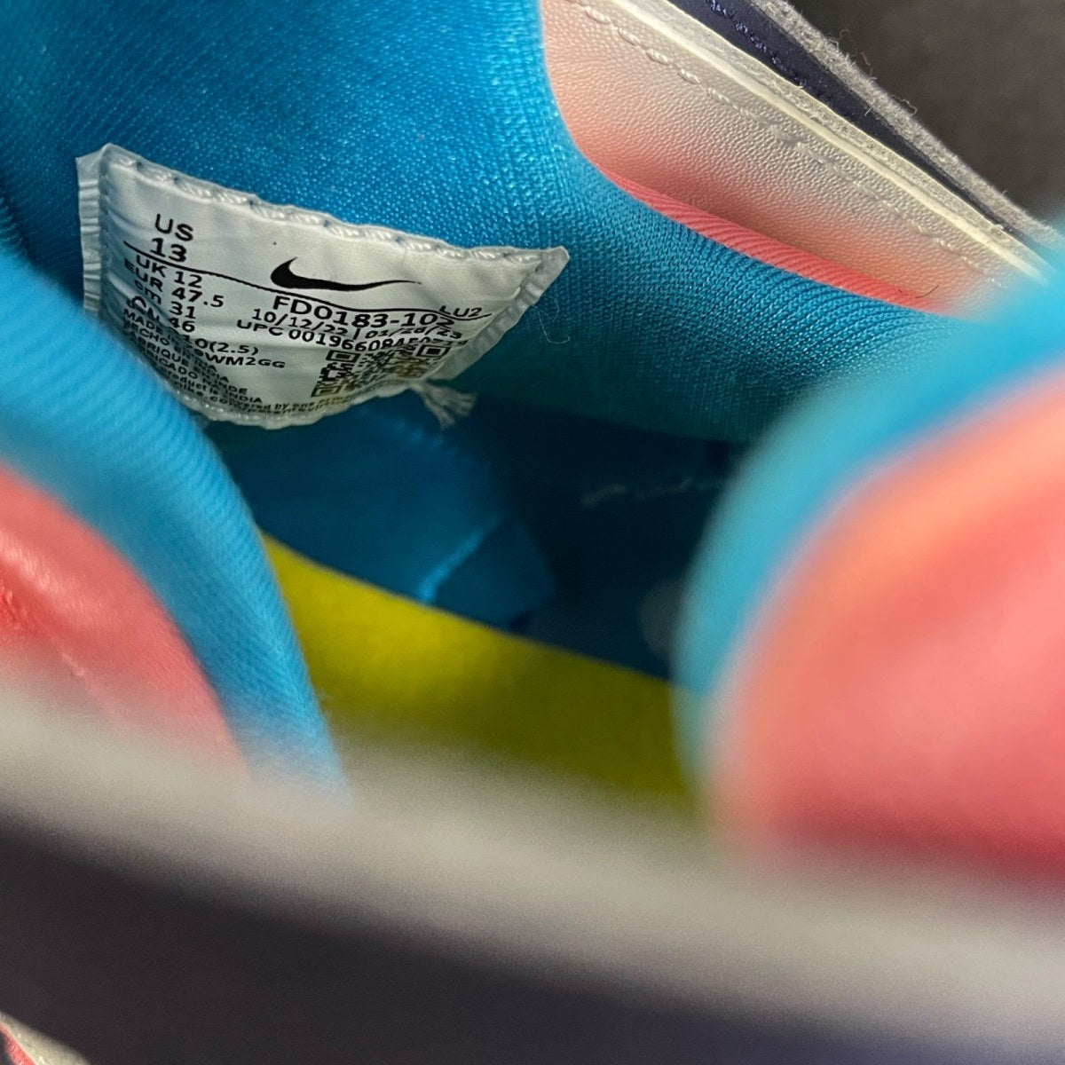Nike Air Flight Huarache Nike Gear Coral Chalk Laser Blue 13 (Moderately Worn Pre-Owned)NikeSail/Midnight Navy-Coral Chalk-Laser Blue-Speed Yellow-Coconut Milk - Image 6