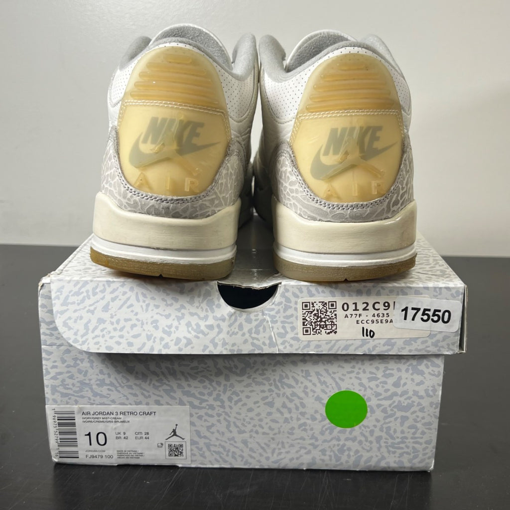 Jordan 3 Retro Craft Ivory 10 (Heavily Worn Pre-Owned)JordanIvory/Grey Mist/Cream - Image 4