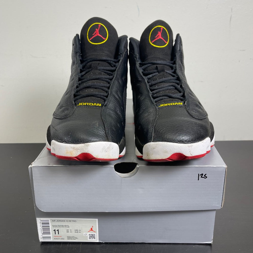 Jordan 13 Retro Playoffs (2023) 11 (Moderately Worn Pre-Owned)JordanBlack/Varsity Red-White-Vibrant Yellow - Image 2