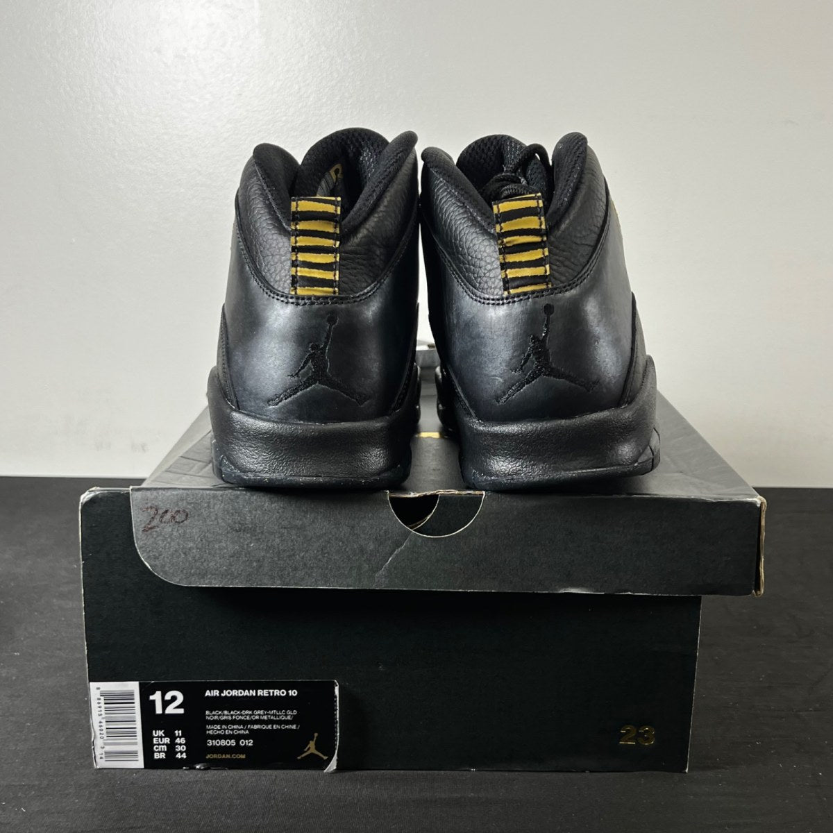Jordan 10 Retro New York City (2016) 12 (New Pre-Owned)JordanBlack/Dark Grey-Metallic Gold - Image 4