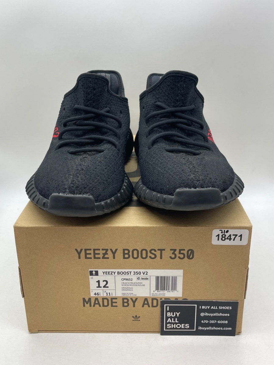 adidas Yeezy Boost 350 V2 Black Red 12 (Moderately Worn Pre-Owned) - Image 2