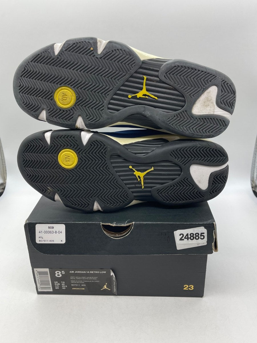 Jordan 14 Retro Low Laney (2015) 8.5 (Moderately Worn Pre-Owned)JordanVarsity Royal/Varsity Maize-Black-White - Image 7