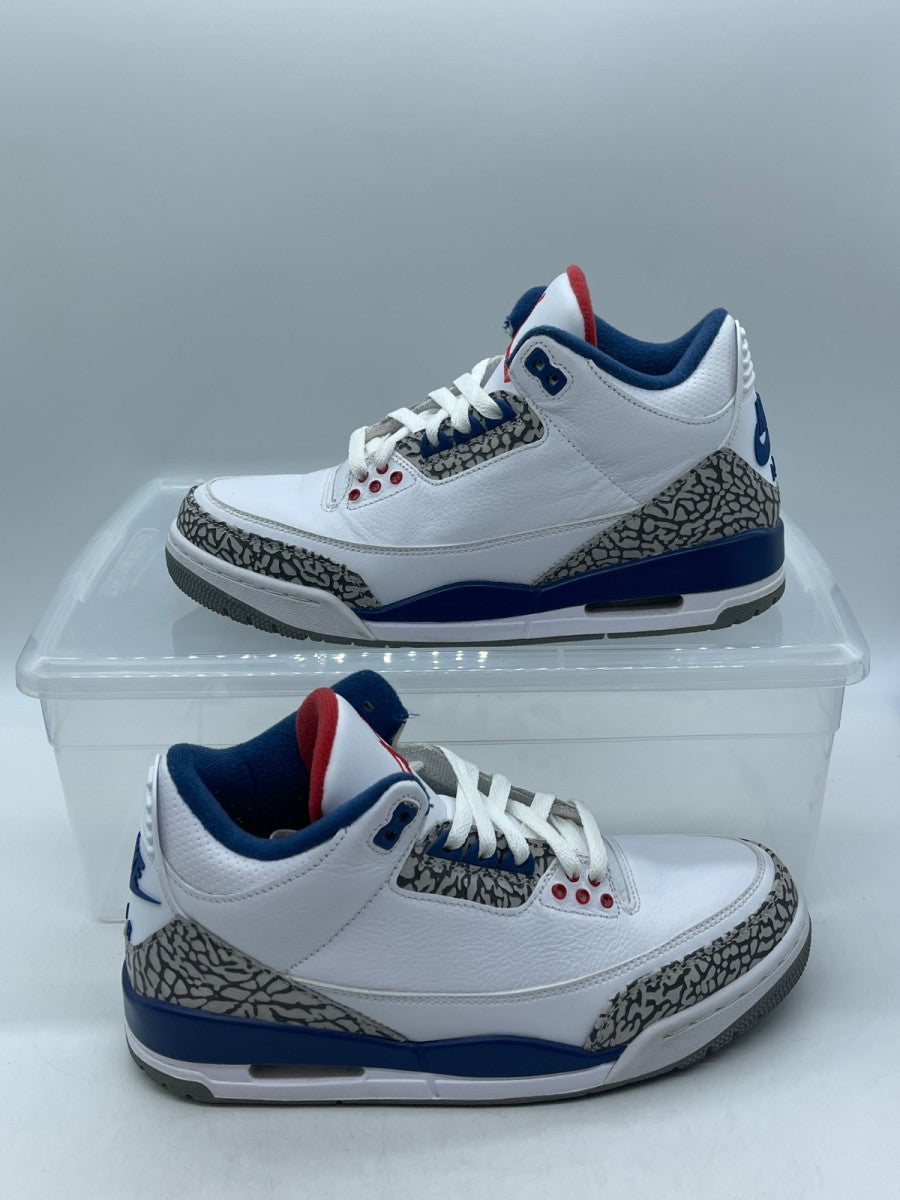 Jordan 3 Retro True Blue (2016) 8 (Moderately Worn Pre-Owned)JordanWhite/True Blue-Varsity Red - Image 1