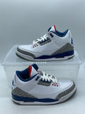 Jordan 3 Retro True Blue (2016) 8 (Moderately Worn Pre-Owned)JordanWhite/True Blue-Varsity Red - Image 1