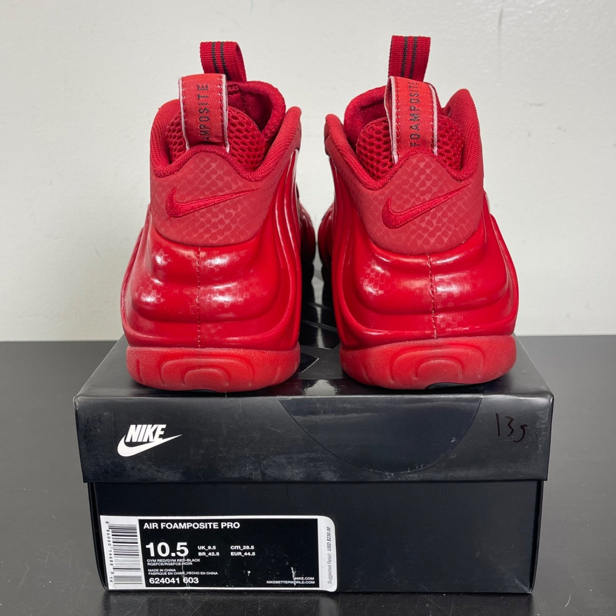Nike Air Foamposite Pro Red October 10.5 (Moderately Worn Pre-Owned)NikeGym Red/Gym Red-Black - Image 4