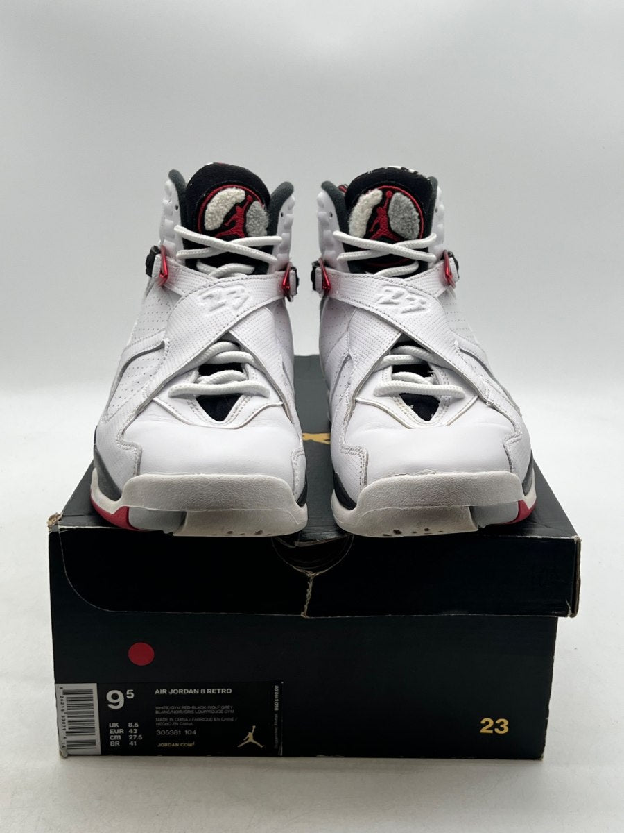 Jordan 8 Retro Alternate 9.5 (Moderately Worn Pre-Owned)JordanWhite/Gym Red-Black-Wolf Grey - Image 2