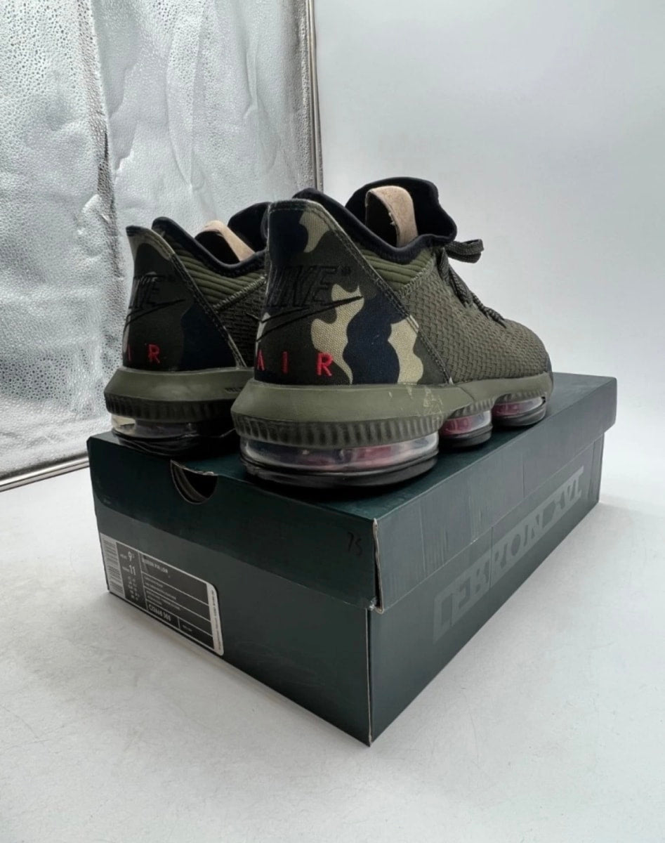 Nike LeBron 16 Low Camo 9.5 (Lightly Worn Pre-Owned)NikeCargo Khaki/Black-Neutral Olive - Image 5