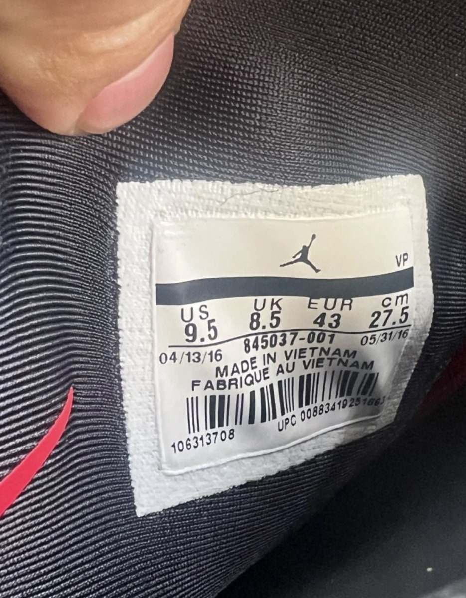 Jordan XXX1 Banned 9.5 (Lightly Worn Pre-Owned)JordanBlack/White/University Red - Image 9