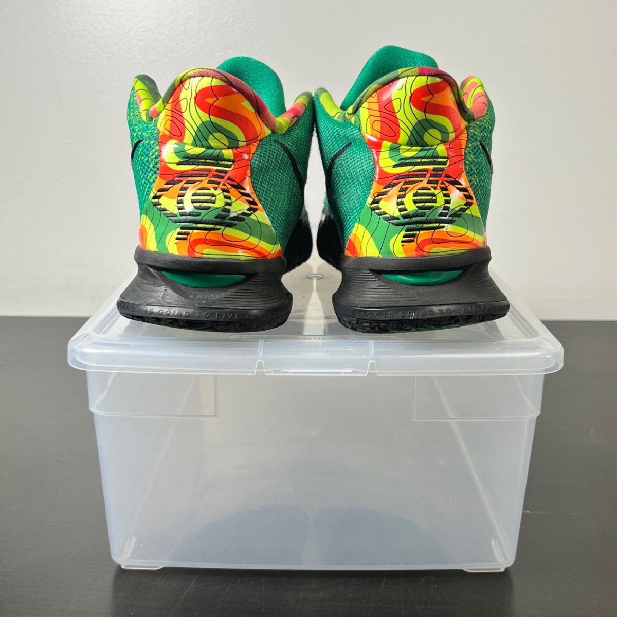 Nike Kyrie 7 Ky-D Weatherman 9.5 (Heavily Worn Pre-Owned)NikeGreen/Orange-Red - Image 6