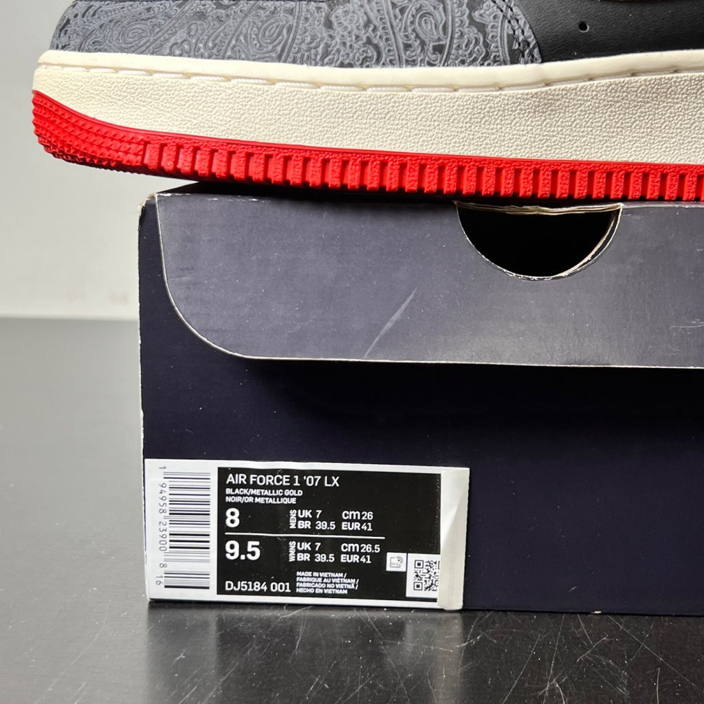 Nike Air Force 1 Low Spades 8 (Lightly Worn Pre-Owned)NikeBlack/Metallic Gold-University Red - Image 4