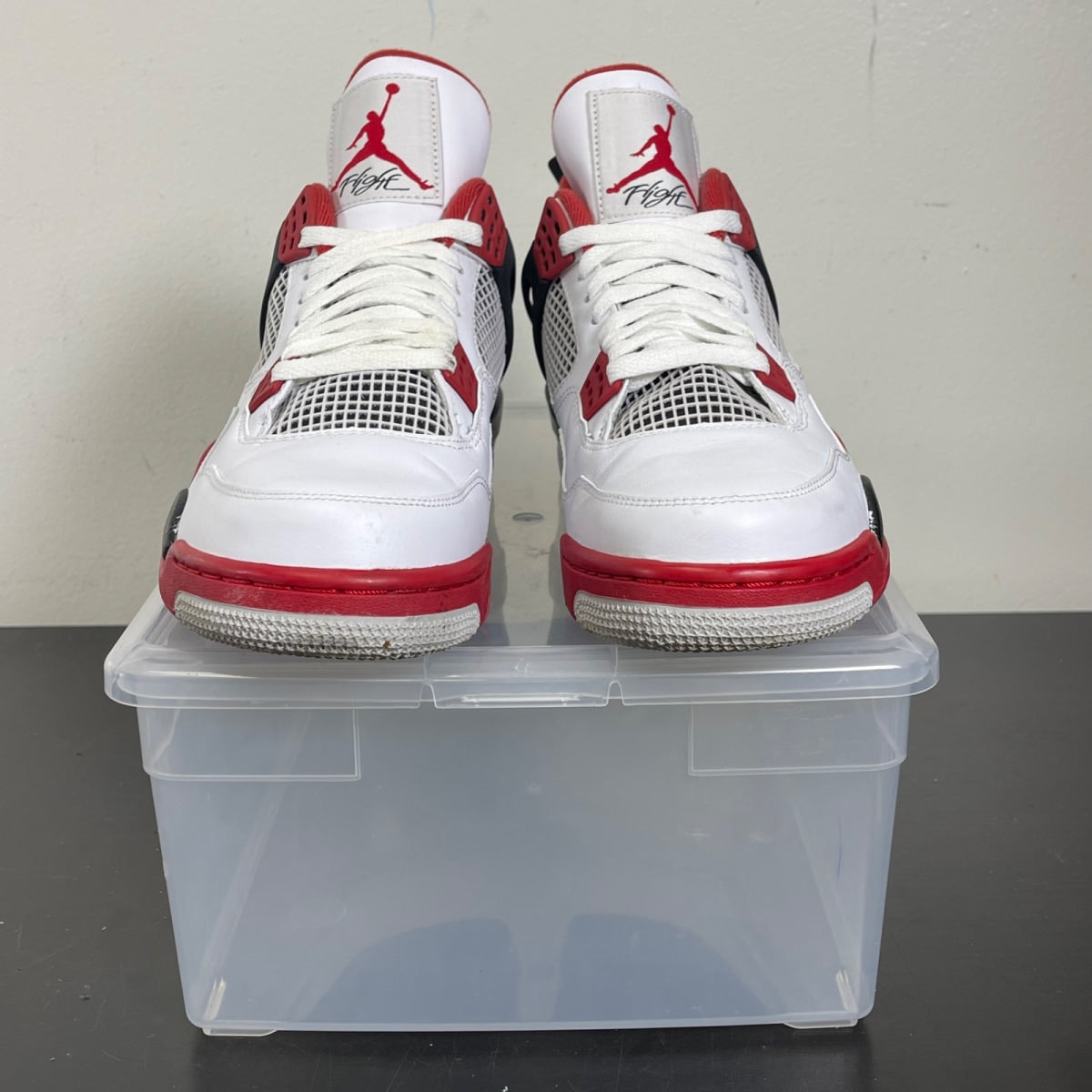 Jordan 4 Retro Fire Red (2012) 10 (Moderately Worn Pre-Owned)JordanWhite/Varsity Red-Black - Image 2
