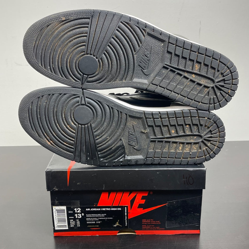 Jordan 1 Retro High Shadow (2018) 12 (Moderately Worn Pre-Owned)JordanBlack/Medium Grey-White - Image 5