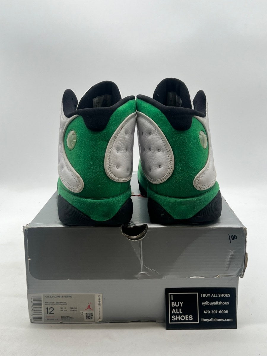 Jordan 13 Retro White Lucky Green 12 (Moderately Worn Pre-Owned) - Image 3