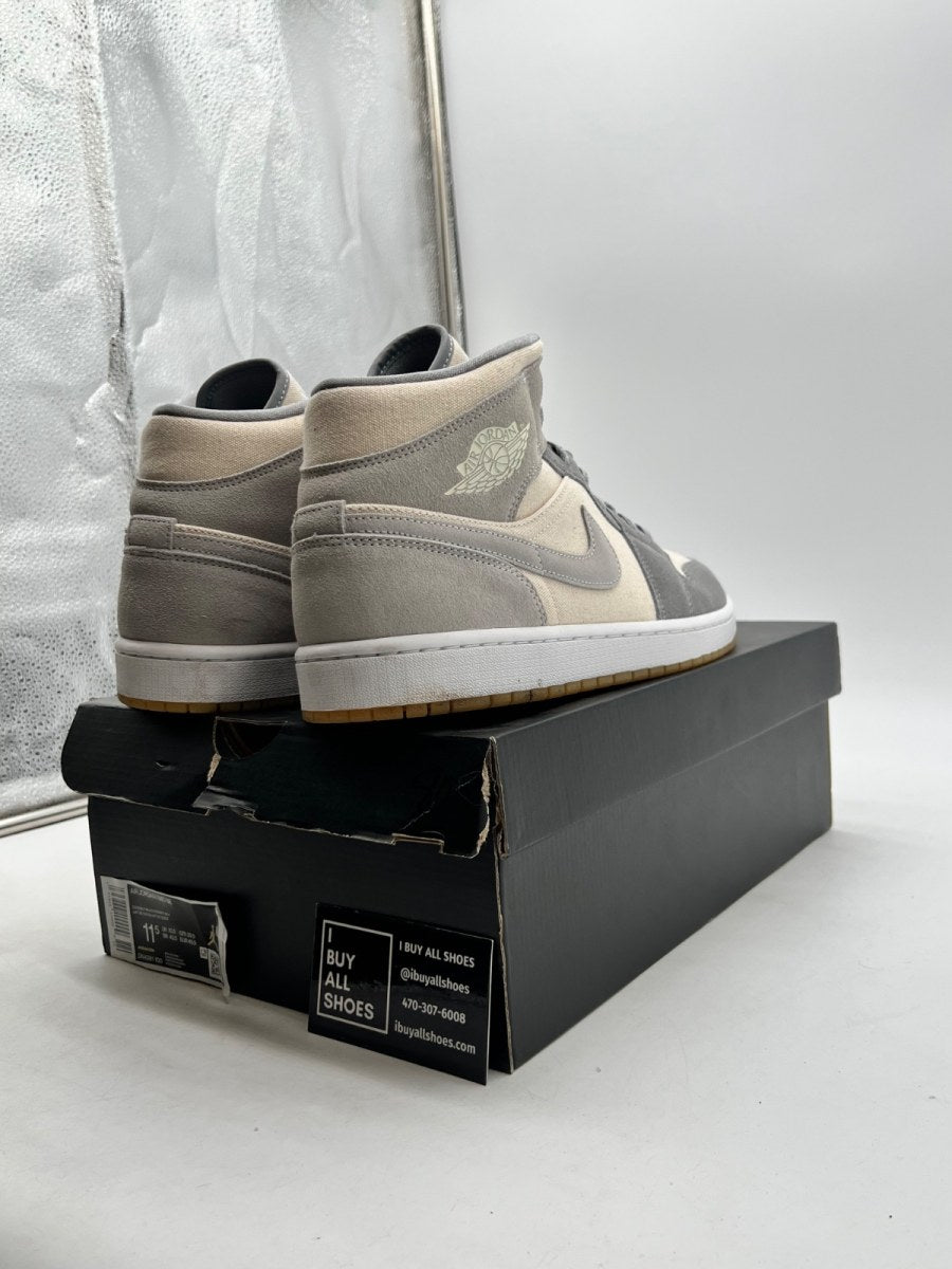 Jordan 1 Mid SE Coconut Milk Particle Grey 11.5 (Lightly Worn Pre-Owned)