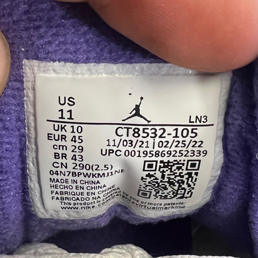 Jordan 3 Retro Dark Iris 11 (Moderately Worn Pre-Owned)JordanWhite/Black/Dark Iris/Cement Grey - Image 7
