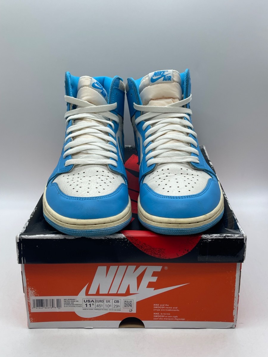 Jordan 1 Retro High OG UNC Reimagined 11.5 (Moderately Worn Pre-Owned)JordanDark Powder Blue/Dark Powder Blue-Sail - Image 2