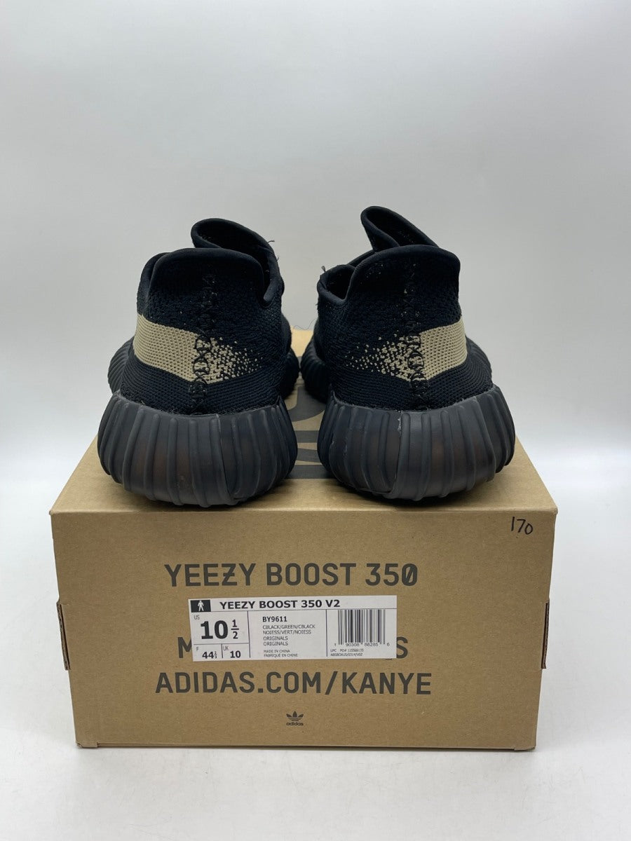 adidas Yeezy Boost 350 V2 Core Black Green 10.5 (Moderately Worn Pre-Owned) - Image 3