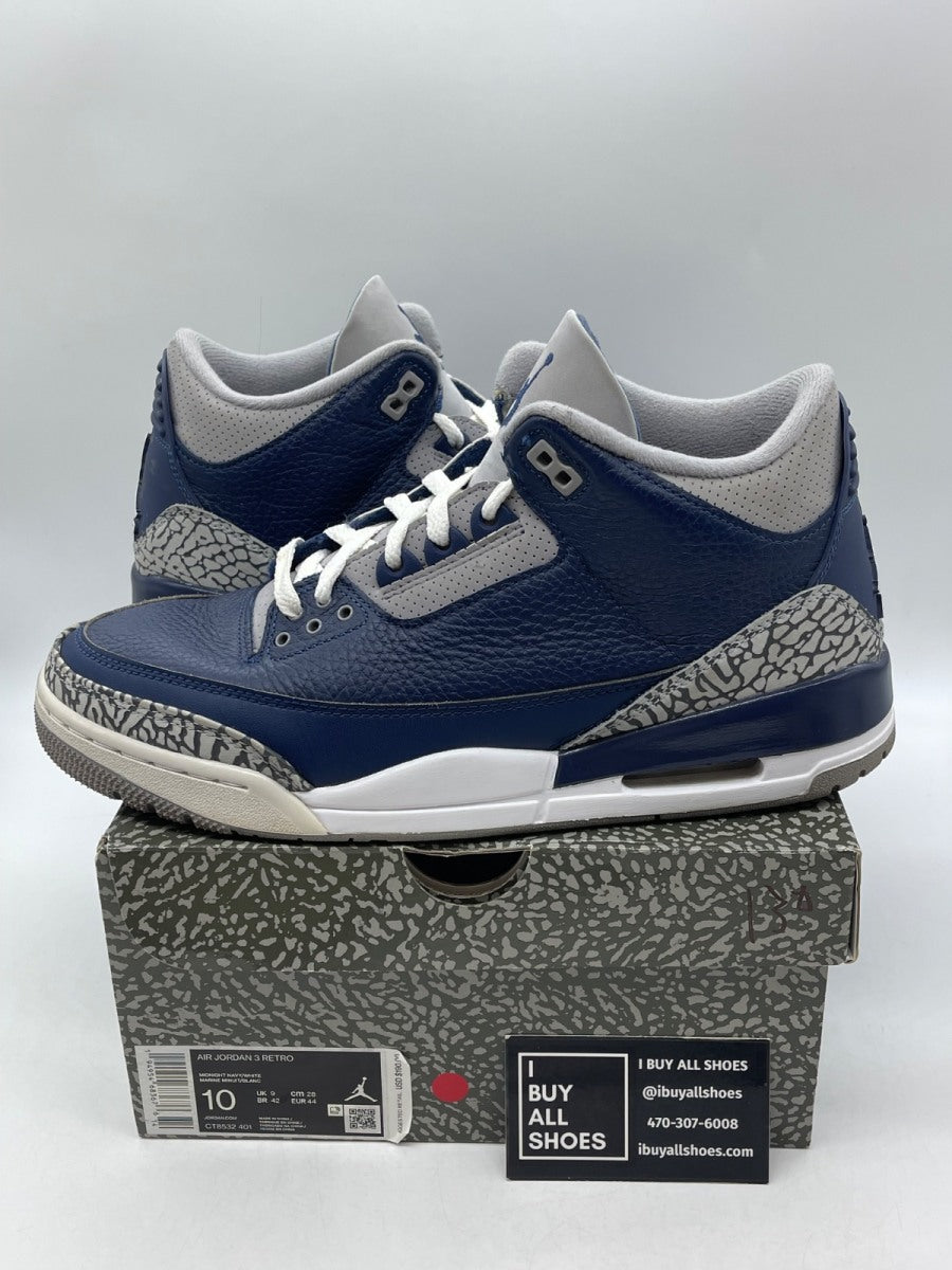 Jordan 3 Retro Georgetown (2021) 10 (Moderately Worn Pre-Owned) - Image 1