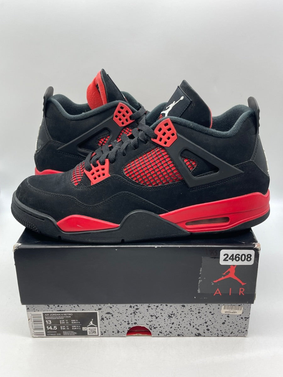 Jordan 4 Retro Red Thunder 13 (Moderately Worn Pre-Owned)JordanBlack/Multi-Color-Multi-Color-Crimson - Image 1
