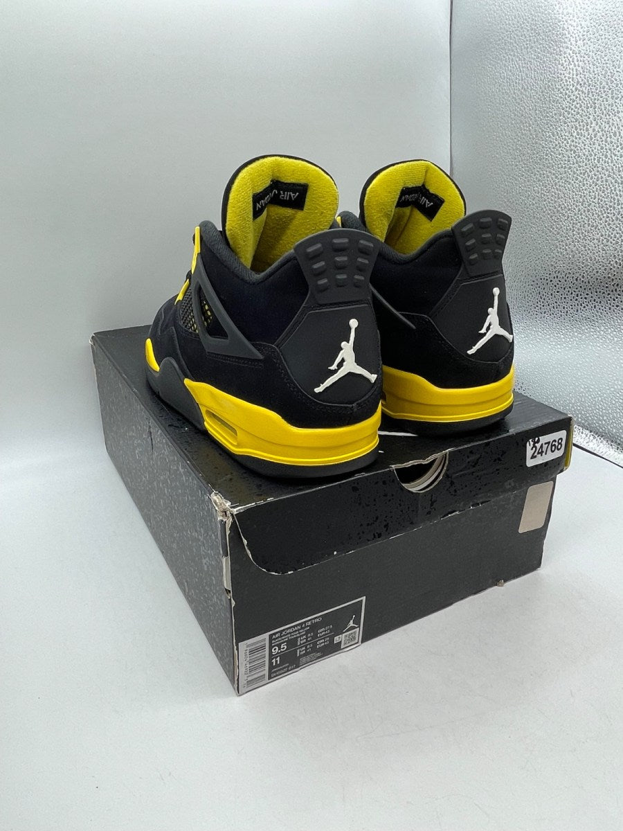 Jordan 4 Retro Thunder (2023) 9.5 (Moderately Worn Pre-Owned)JordanBlack/Tour Yellow - Image 4