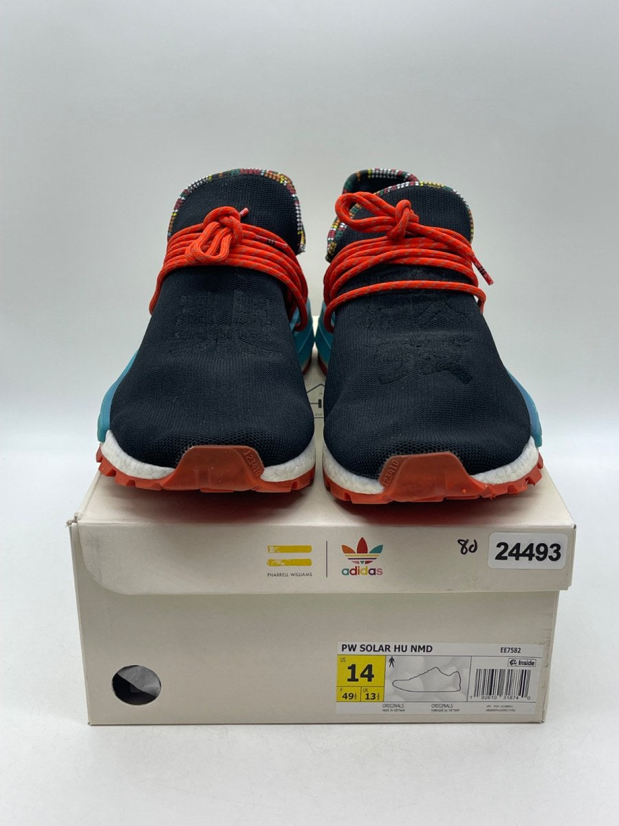 adidas NMD Hu Pharrell Inspiration Pack Black 14 (Moderately Worn Pre-Owned)adidasCore Black/Clear Blue/College Orange - Image 2