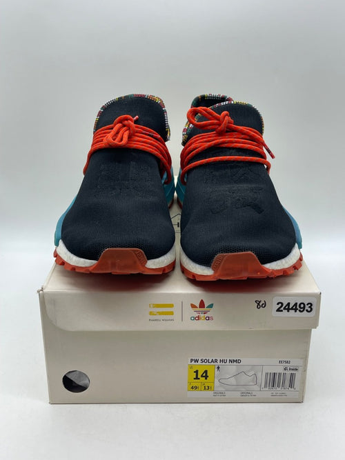 adidas NMD Hu Pharrell Inspiration Pack Black 14 (Moderately Worn Pre-Owned)adidasCore Black/Clear Blue/College Orange - Image 2