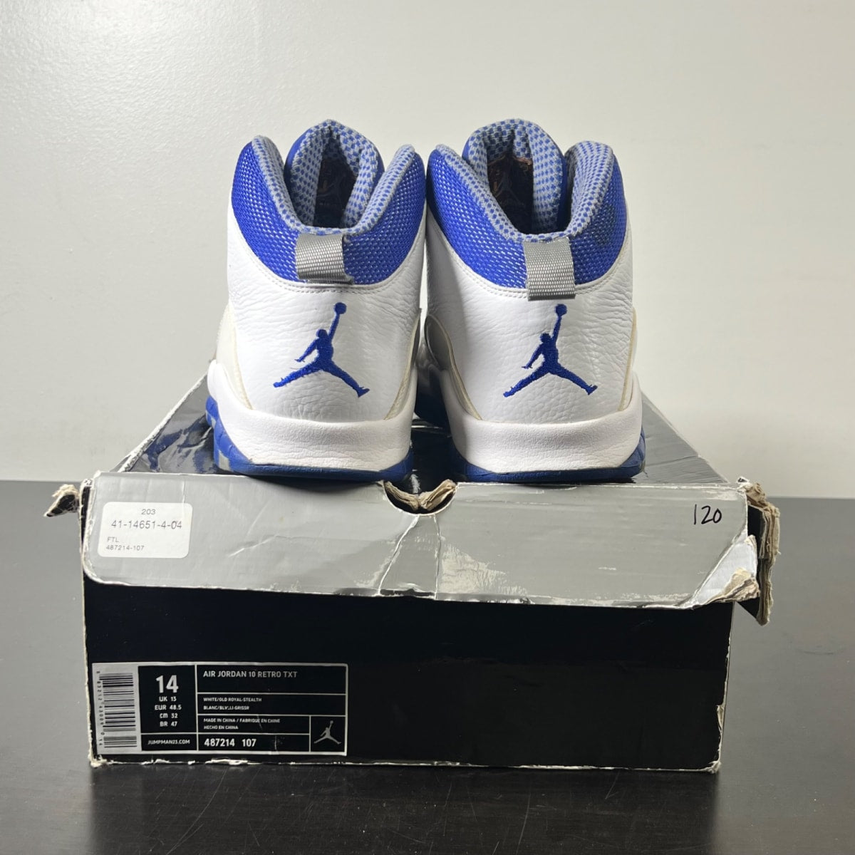 Jordan 10 Retro Old Royal 14 (Heavily Worn Pre-Owned)JordanWhite/Old Royal-Stealth - Image 5