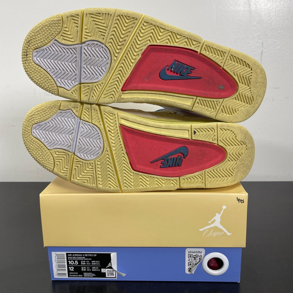 Jordan 4 Retro Union Guava Ice 10.5 (Moderately Worn Pre-Owned)JordanGuava Ice/Light Bone-Brigade Blue-Light Fusion Red - Image 5