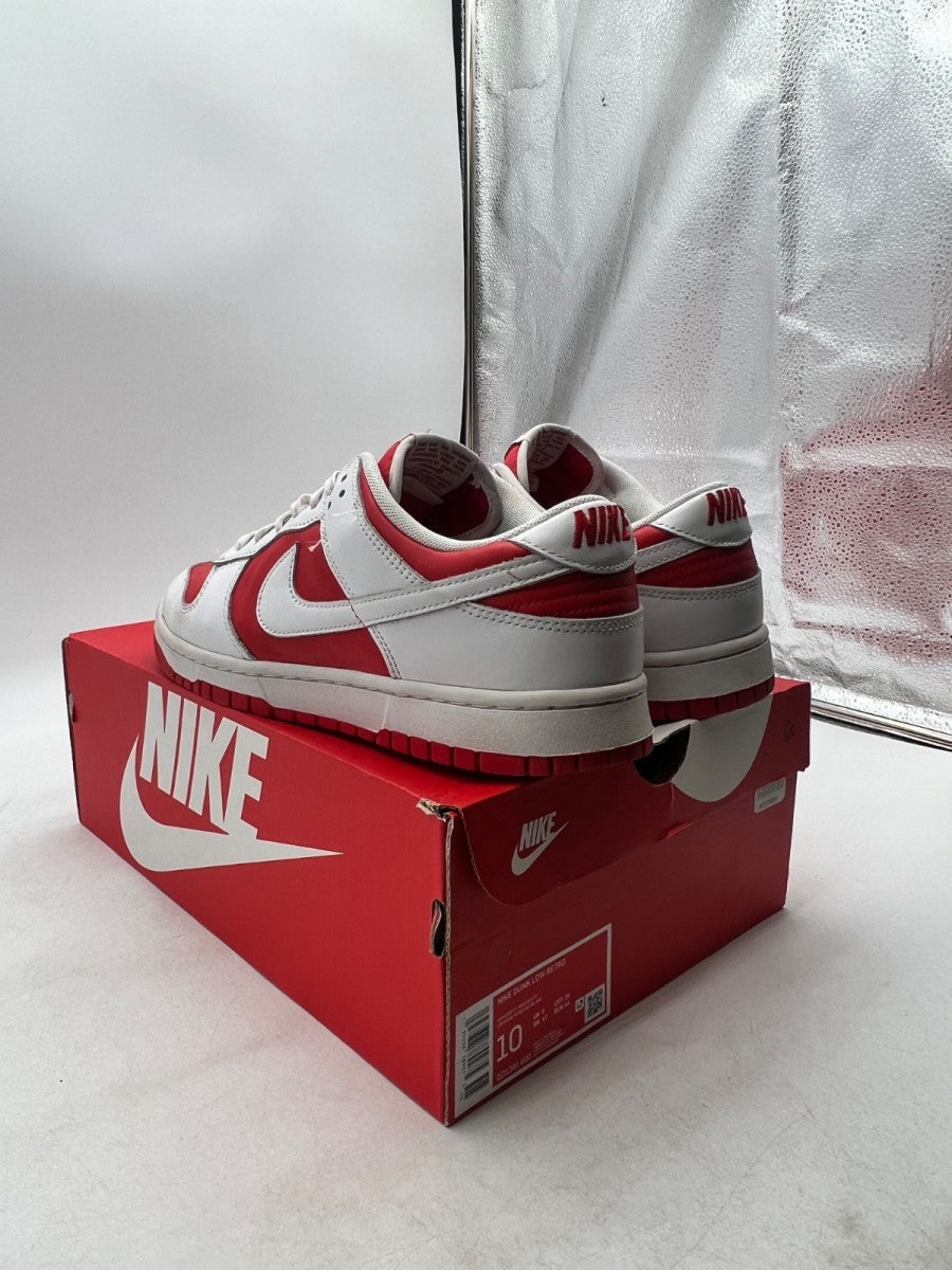 Nike Dunk Low Championship Red 10 (Heavily Worn Pre-Owned)NikeUniversity Red/White-Total Orange - Image 6