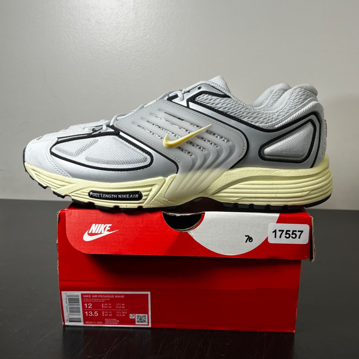 Nike Air Pegasus Wave Pure Platinum Metallic Platinum Black Alabaster 12 (Lightly Worn Pre-Owned)NikePure Platinum/Metallic Platinum/Black/Alabaster - Image 3