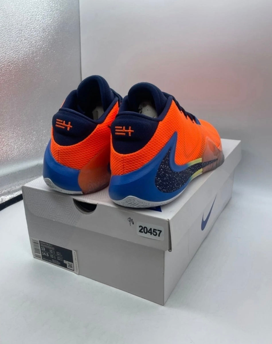 Nike Zoom Freak 1 Antetokounbros 13 (Lightly Worn Pre-Owned)NikeTotal Orange/Midnight Navy-White-Photo Blue - Image 3