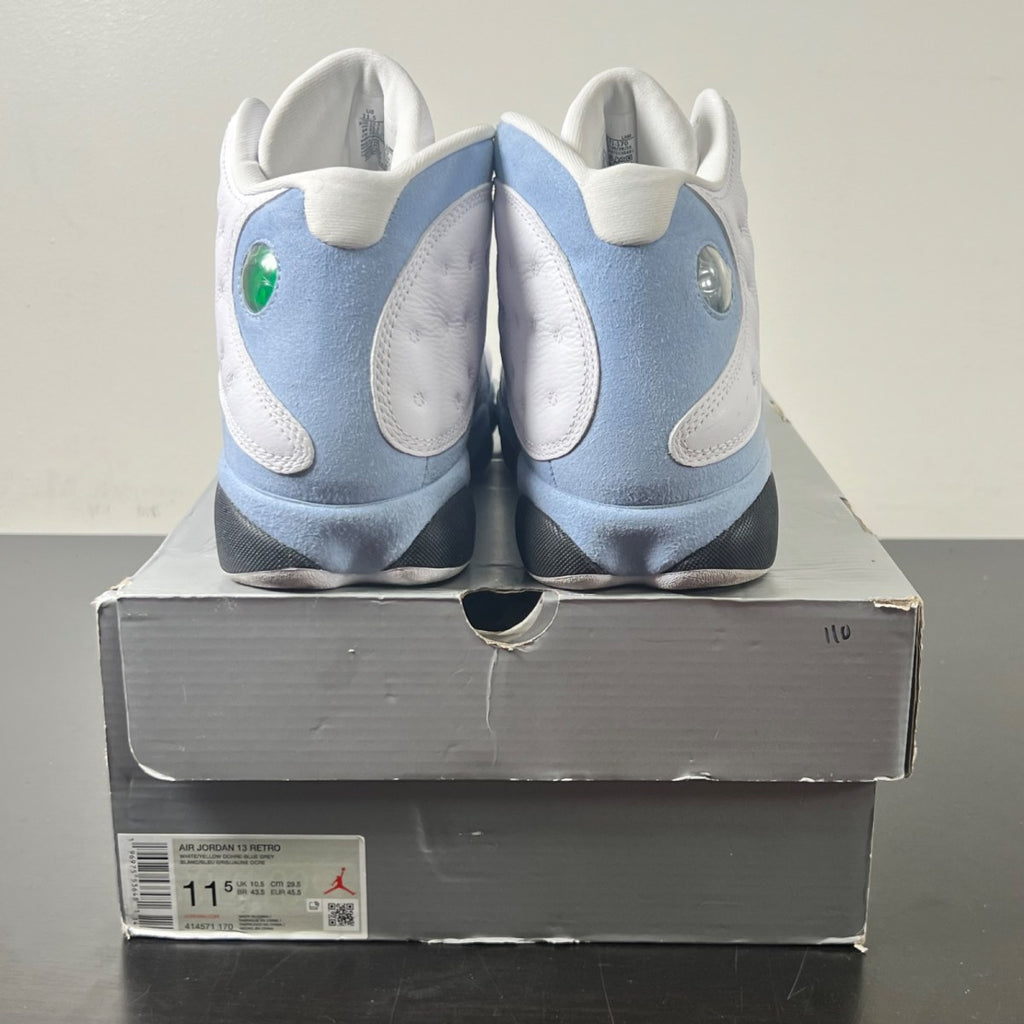 Jordan 13 Retro Blue Grey 11.5 (Moderately Worn Pre-Owned)JordanWhite/Yellow Ochre/Blue Grey/Black - Image 4