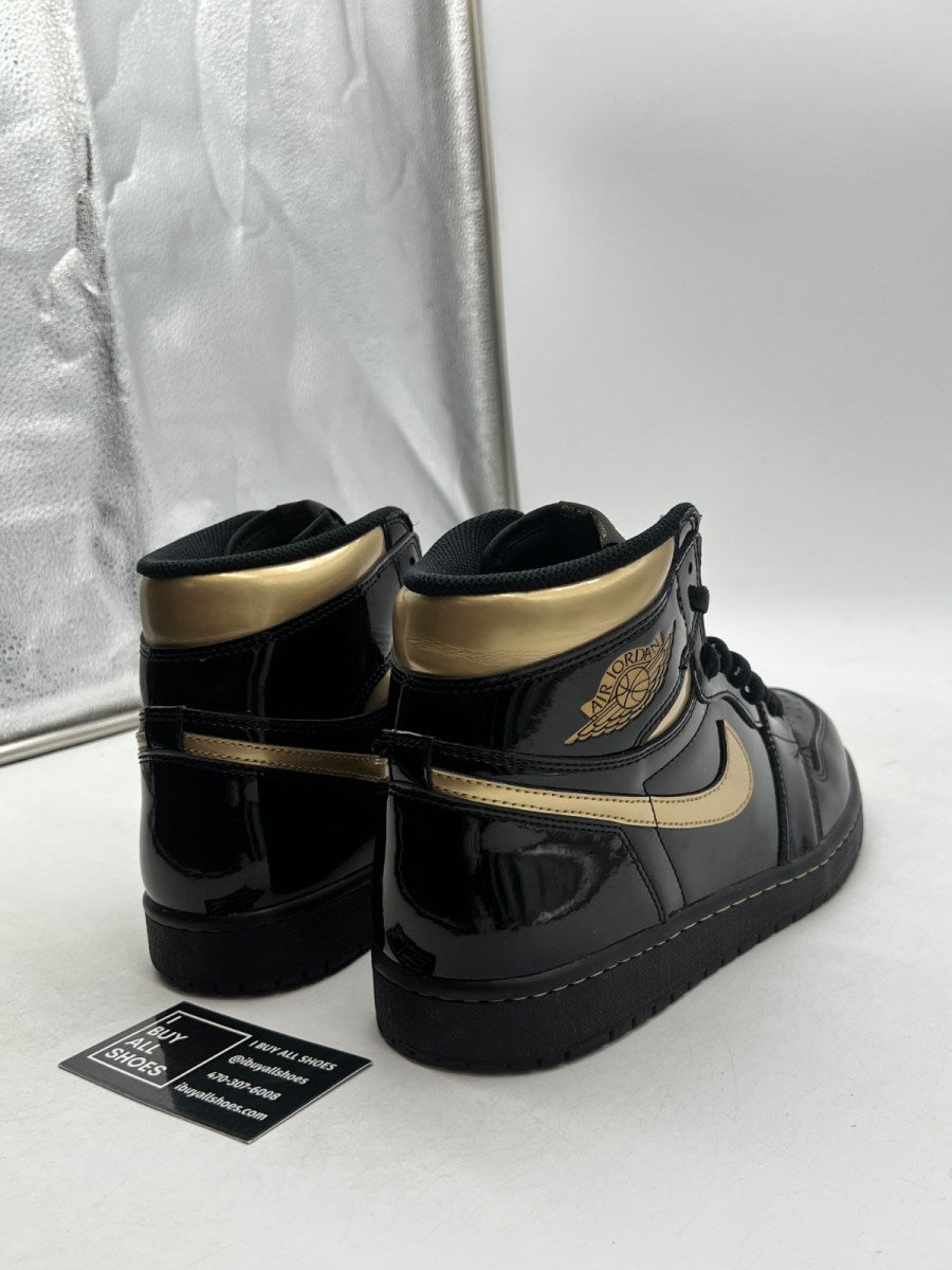 Jordan 1 Retro High Black Metallic Gold (2020) 10 (Lightly Worn Pre-Owned) - Image 3