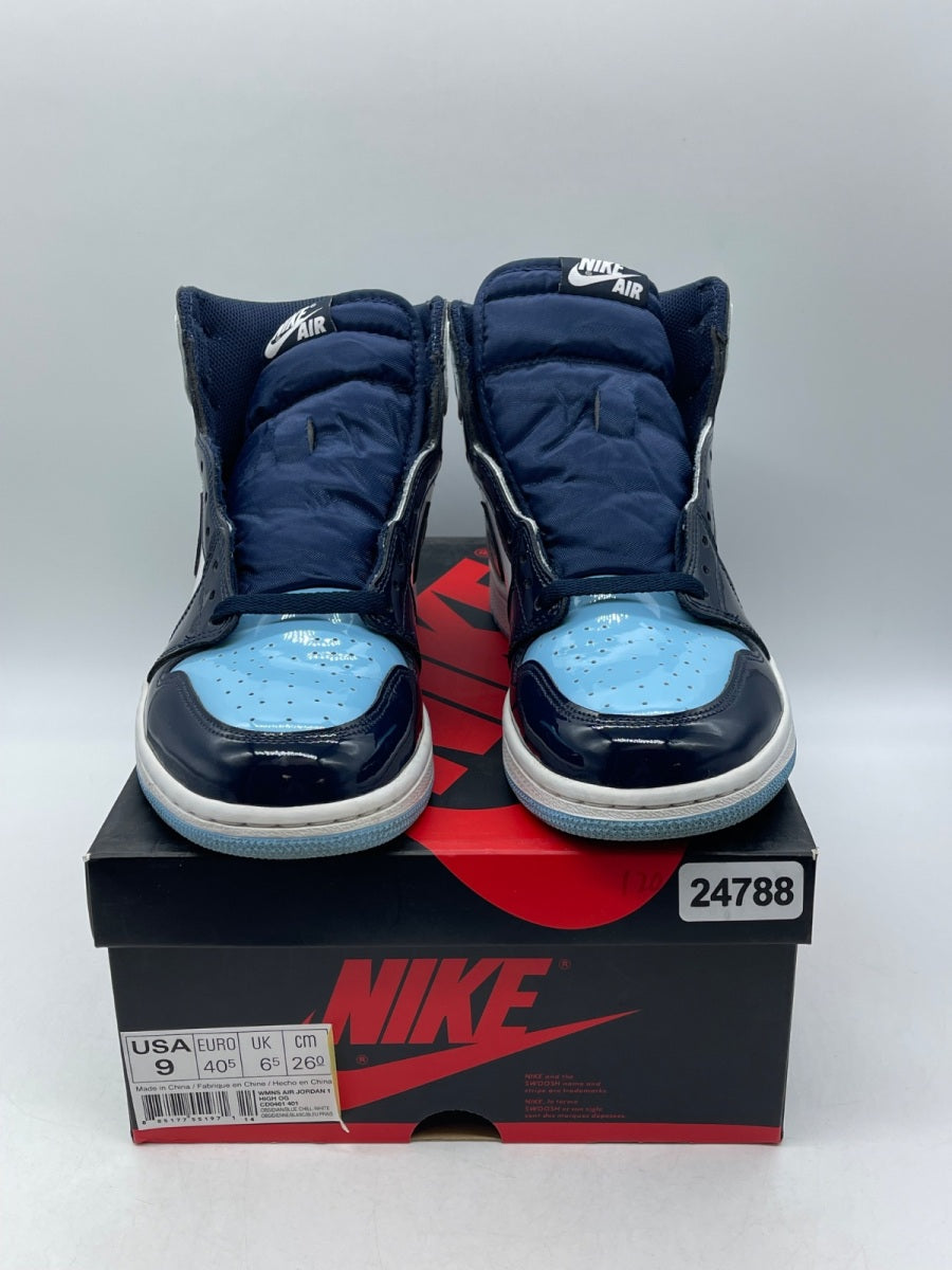 Jordan 1 Retro High UNC Patent (Women's) 9W (Moderately Worn Pre-Owned)JordanObsidian/Blue Chill-White - Image 2
