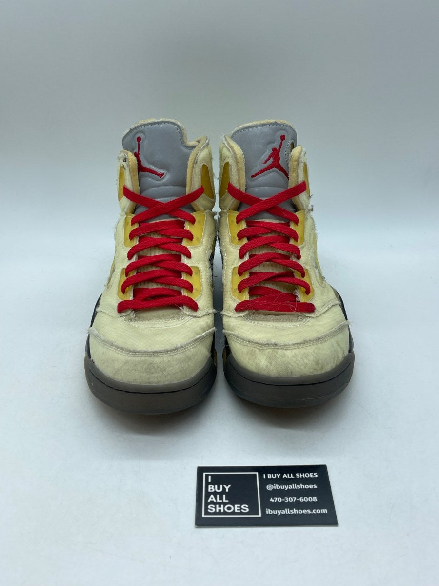 Jordan 5 Retro Off-White Sail 10 (Heavily Worn Pre-Owned) - Image 2