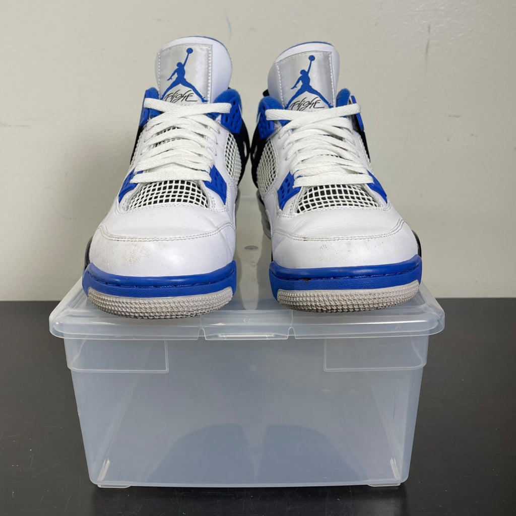 Jordan 4 Retro Motorsports (2017) 10 (Moderately Worn Pre-Owned)JordanWhite/Varsity Blue-Black - Image 2