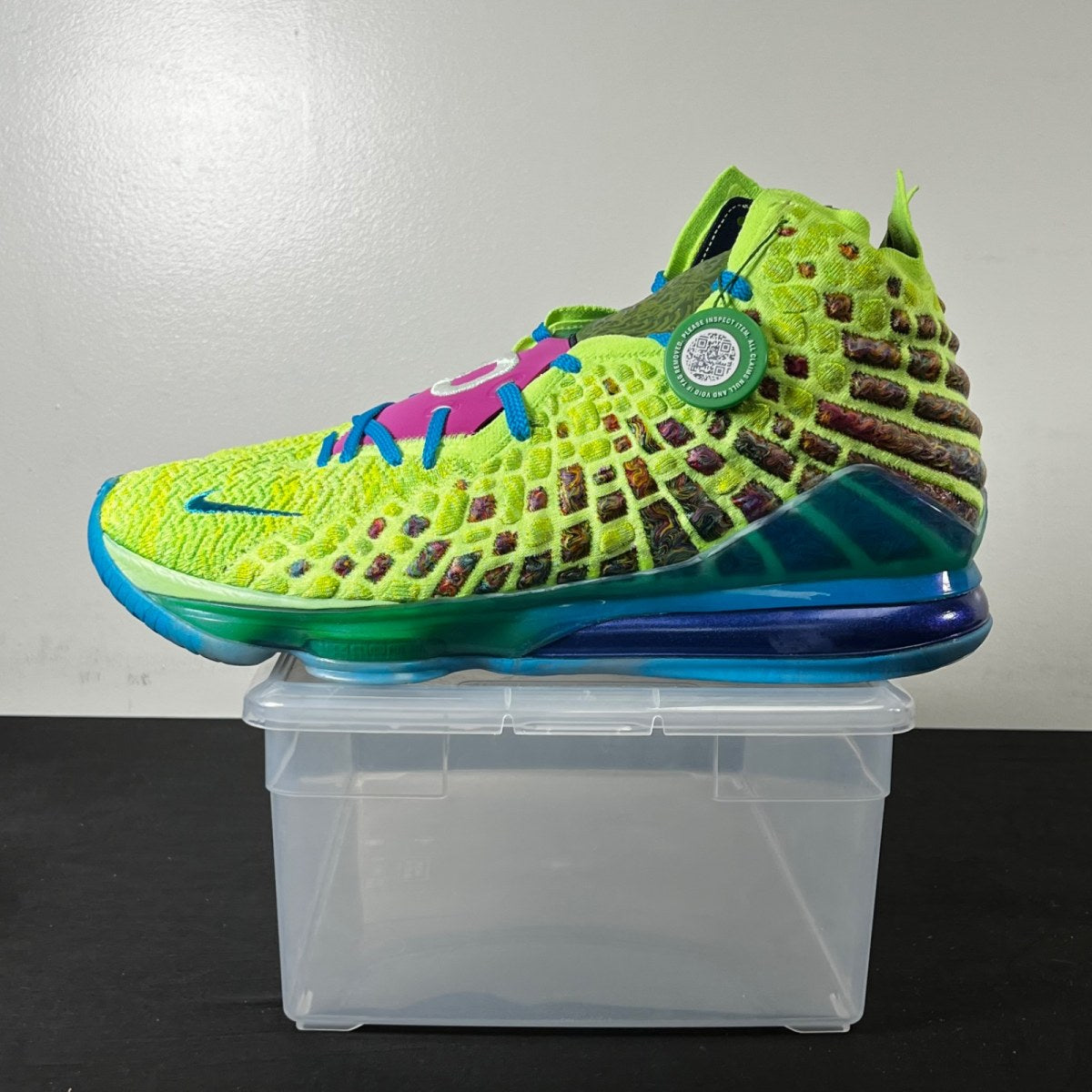 Nike LeBron 17 Mr. Swackhammer 17 (New Pre-Owned)NikeGhost Green/College Navy-Orange Trance-Laser Blue - Image 3