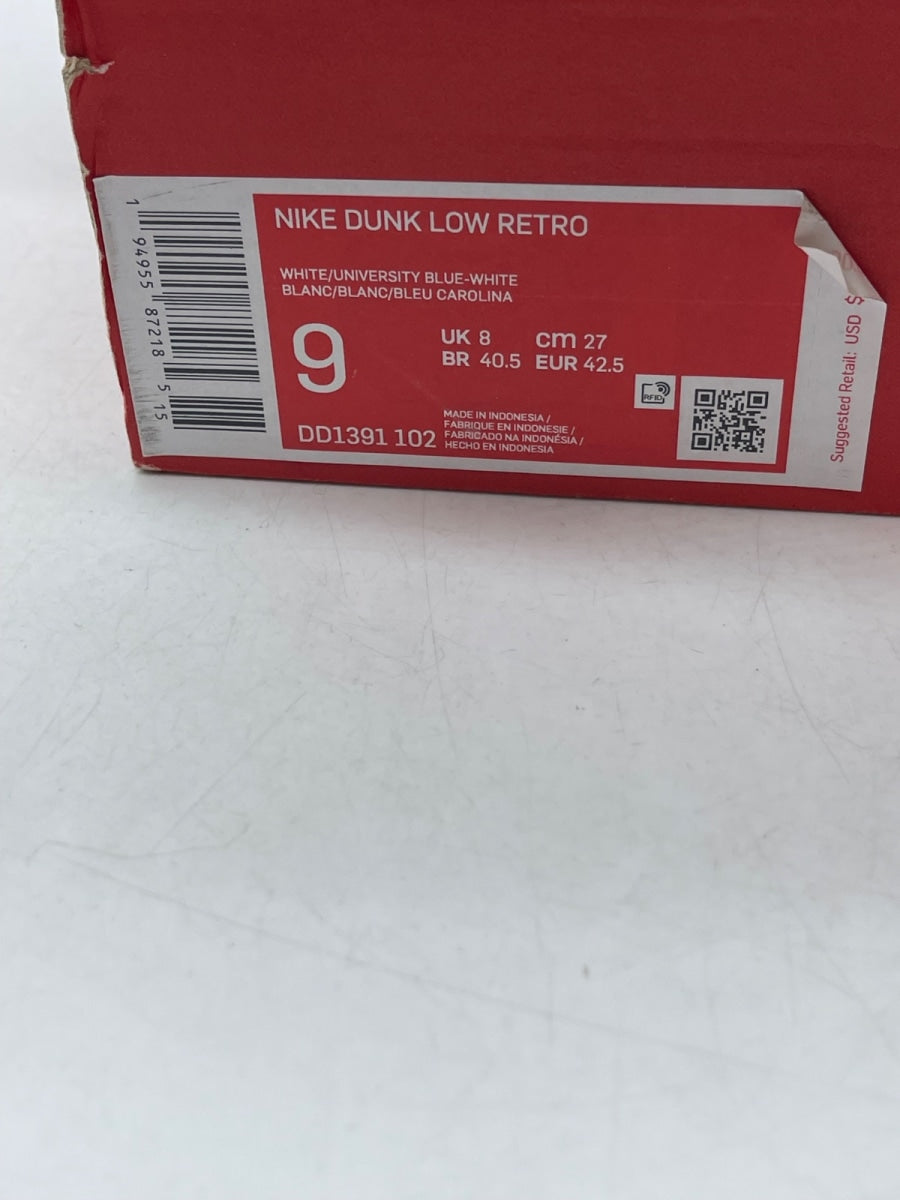 Nike Dunk Low UNC (2021) 9 (Moderately Worn Pre-Owned)NikeWhite/University Blue-White - Image 9
