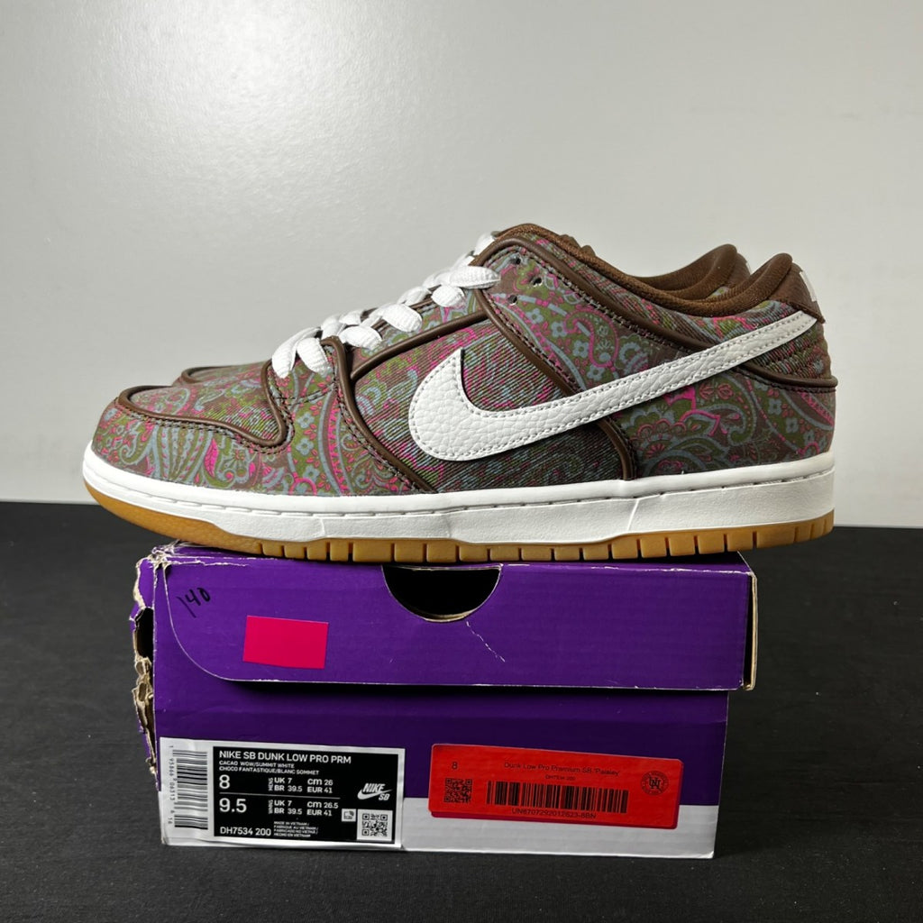 Nike SB Dunk Low Pro Paisley Brown 8 (New Pre-Owned)NikeBrown/Muli-Color-White-Gum - Image 3