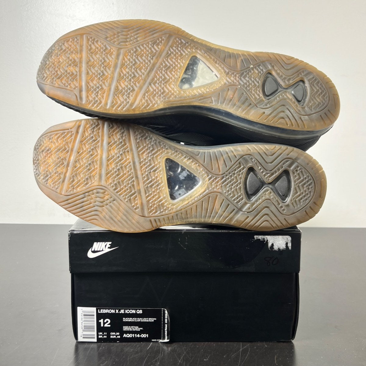 Nike LeBron Icon John Elliott Black 12 (Moderately Worn Pre-Owned)NikeBlack/Black-Gum Light Brown - Image 6