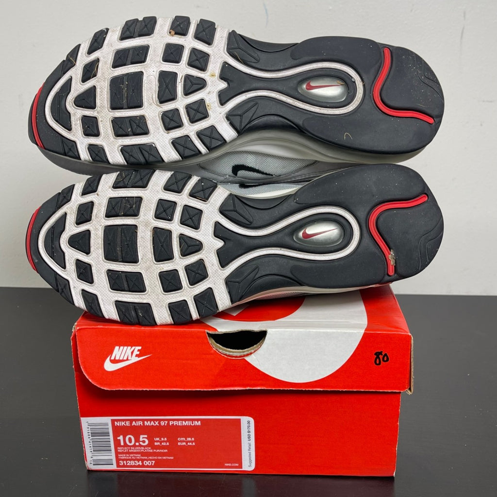 Nike Air Max 97 Reflective Silver 10.5 (Moderately Worn Pre-Owned)NikeReflect Silver/Black-Pure Platinum - Image 5