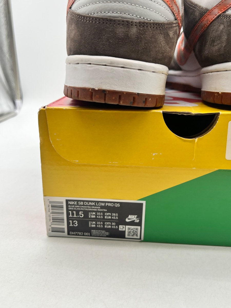 Nike SB Dunk Low Crushed D.C. 11.5 (Moderately Worn Pre-Owned)NikeOlive Grey/Mantra Orange/Rattan - Image 4